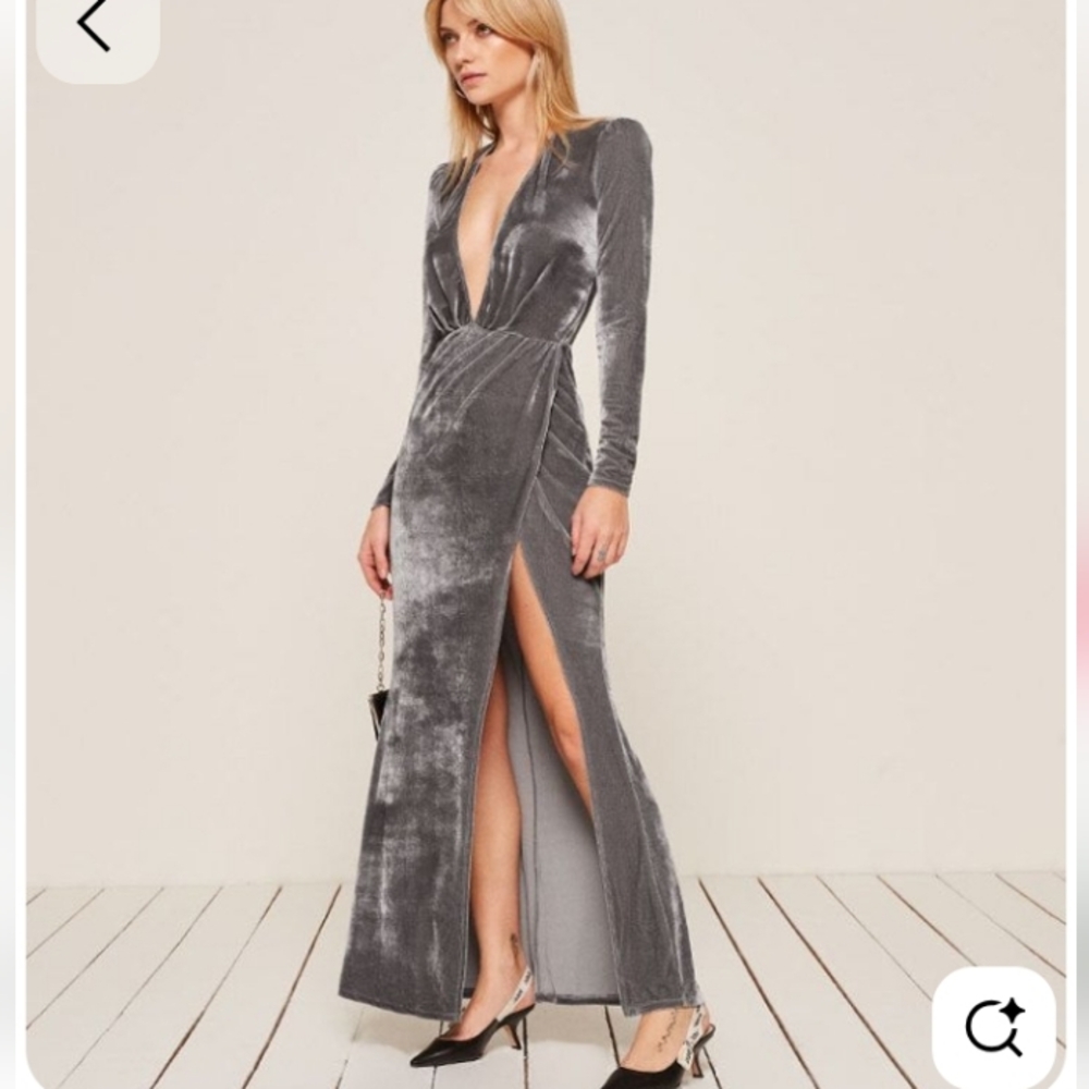 Reformation Onyx Velvet Gown